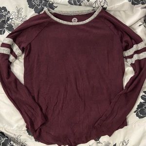 Burgundy Long Sleeved Shirt Size S